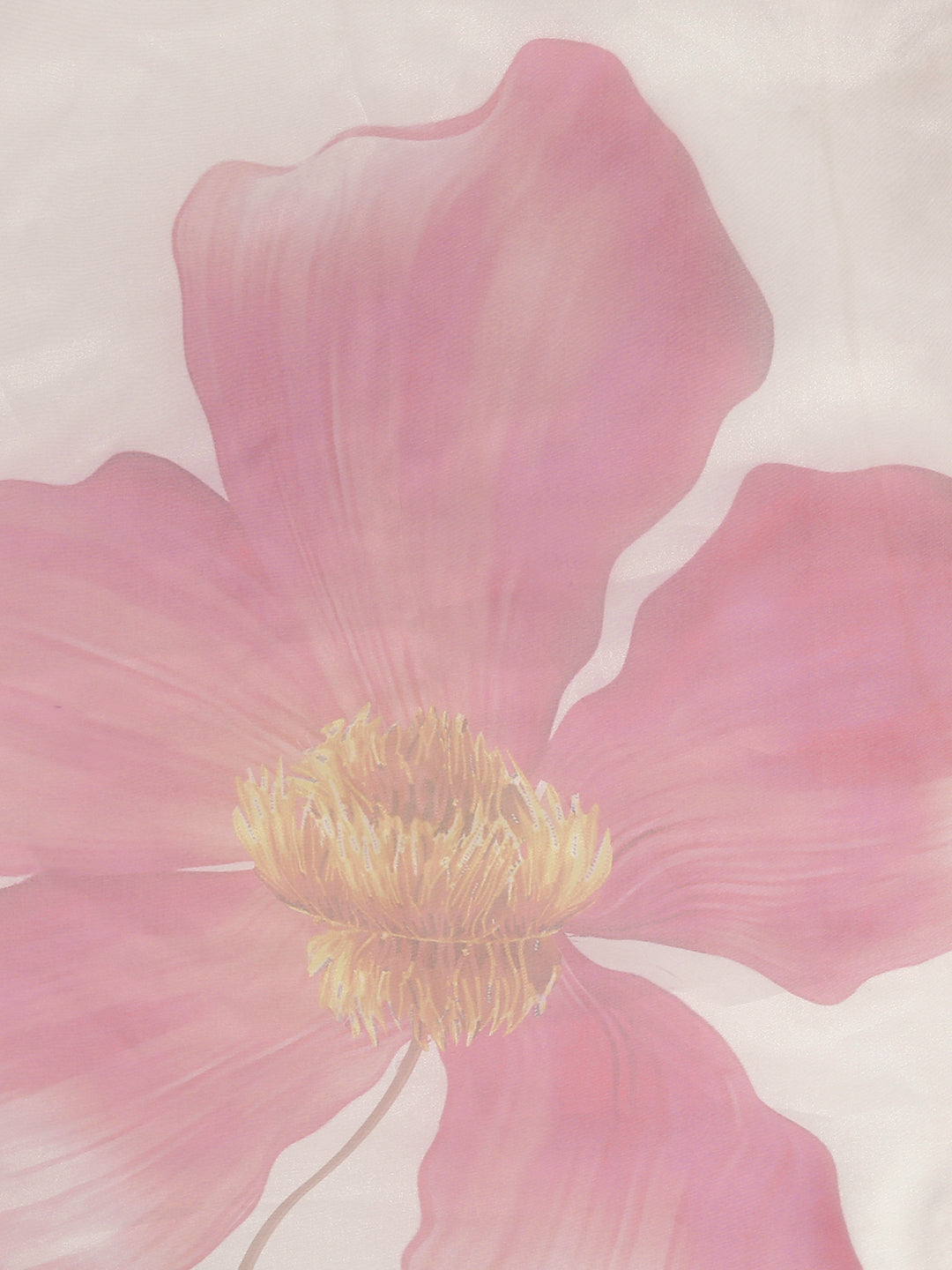 Floral Print Bollywood Tussar Silk Saree  (White, Pink)